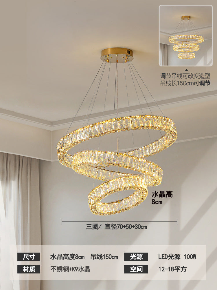 Lustre Cristal Duplo Pé Direito Alto Escada Hall Luxo Estrelas