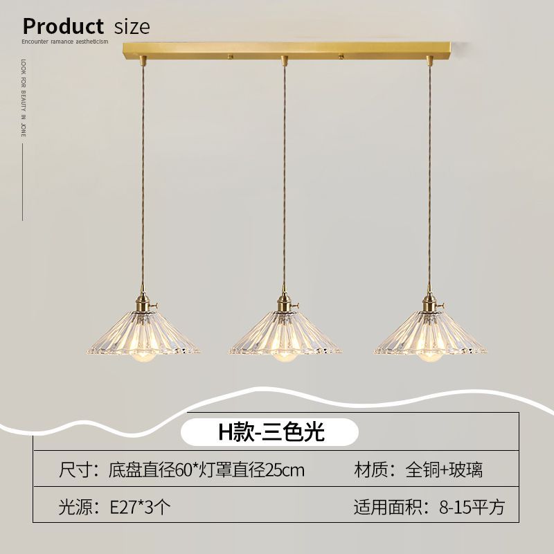 Lustre Pendente 3 Lâmpadas Cristal e Cobre Luxo Moderno