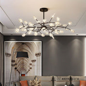 Lustre Pendente Firefly Moderno Galhos LED Dourado para Sala