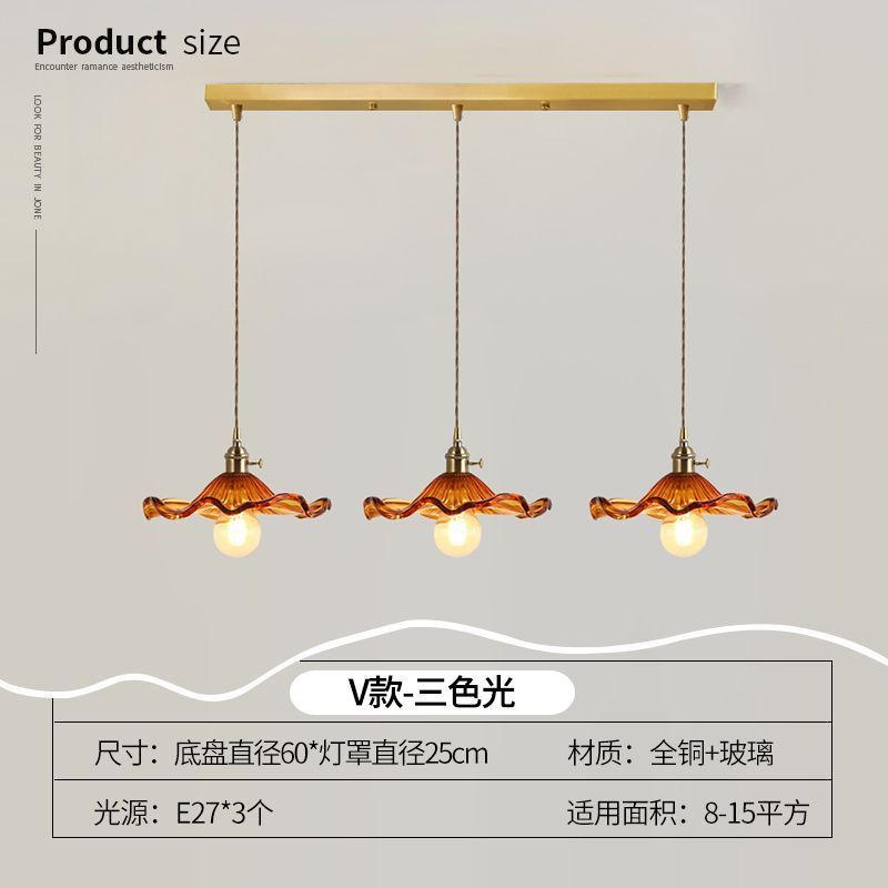 Lustre Pendente 3 Lâmpadas Cristal e Cobre Luxo Moderno
