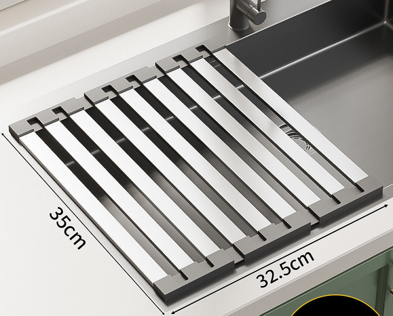 Escorredor dobrável silicone cozinha resistente calor ventilação