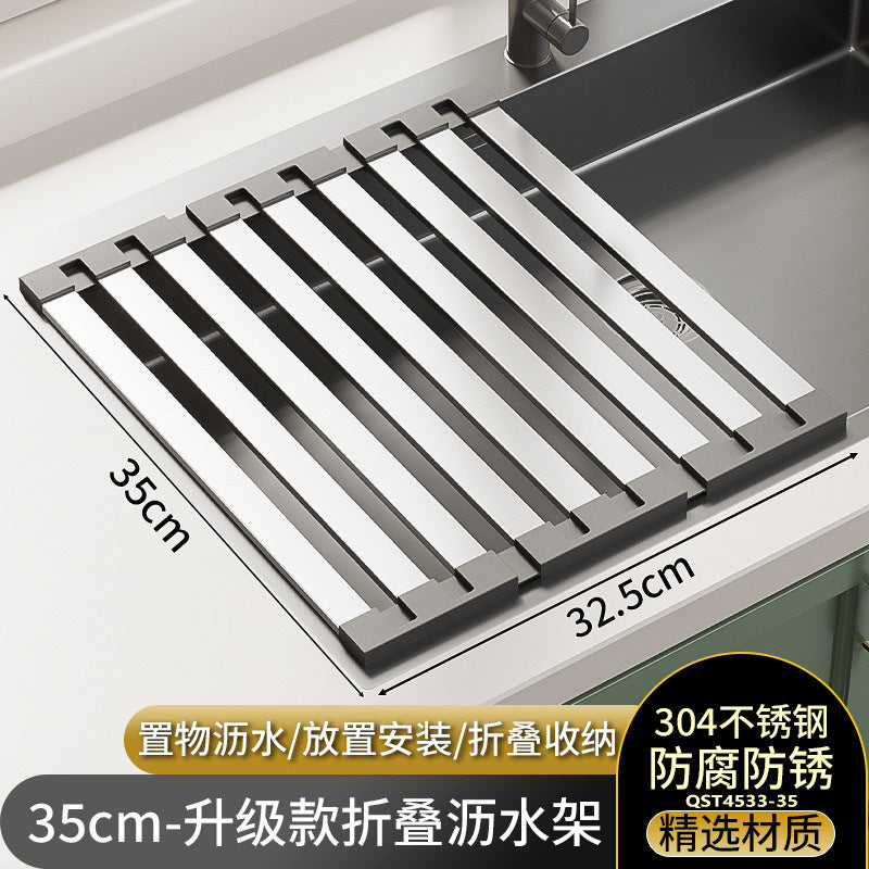Escorredor dobrável silicone cozinha resistente calor ventilação