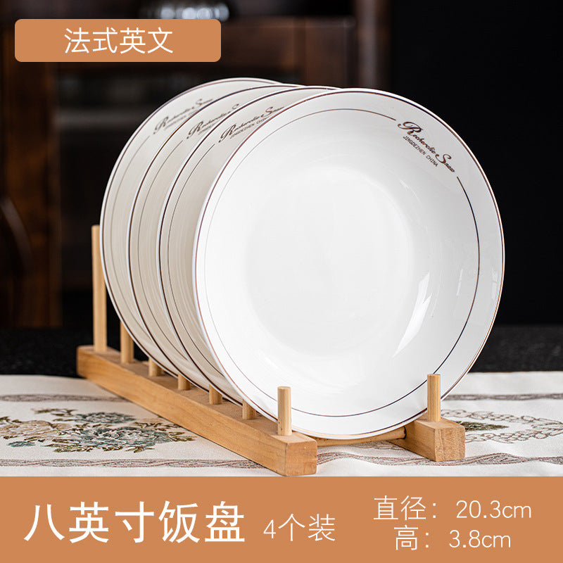 Prato porcelana Jingdezhen branco raso uso casa decoração