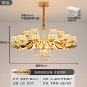 Comparação tamanho Lustre Cristal ambiente sala