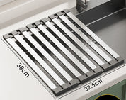 Escorredor dobrável silicone cozinha comparação tamanho compactado
