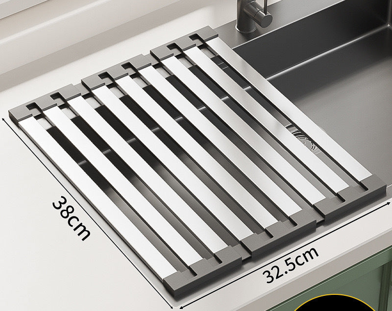 Escorredor dobrável silicone cozinha comparação tamanho compactado