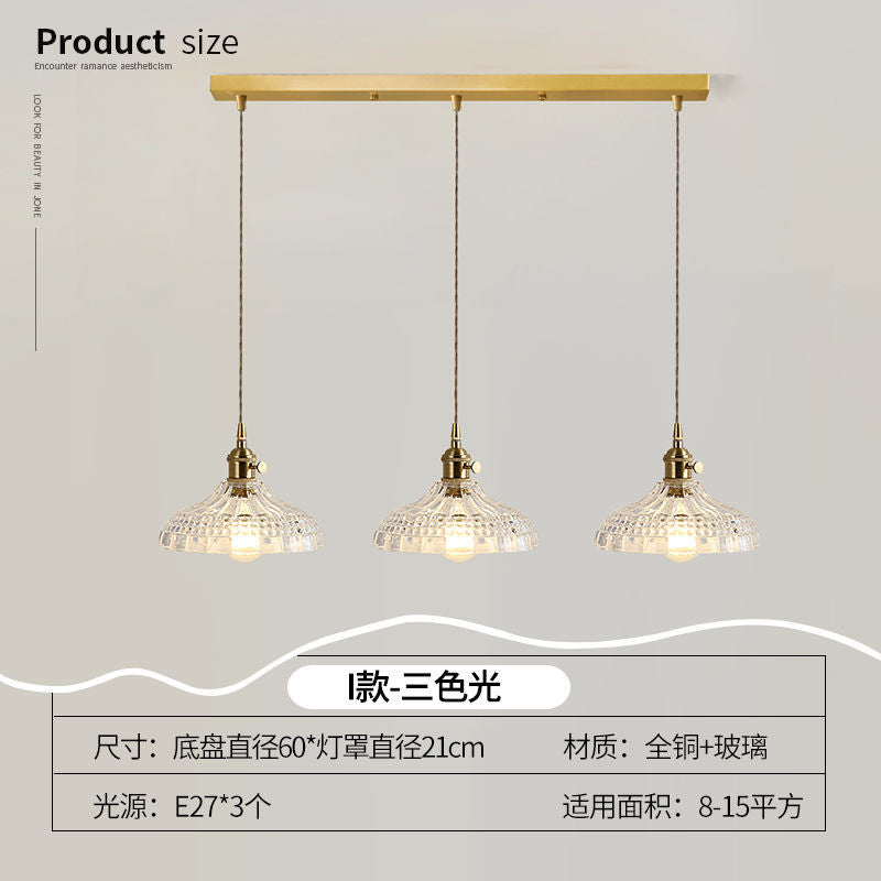 Lustre Pendente 3 Lâmpadas Cristal e Cobre Luxo Moderno