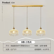 Lustre Pendente 3 Lâmpadas Cristal e Cobre Luxo Moderno