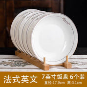 Prato porcelana Jingdezhen branco raso decoração casa elegante