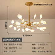 Lustre Pendente Firefly Moderno Galhos LED Dourado para Sala