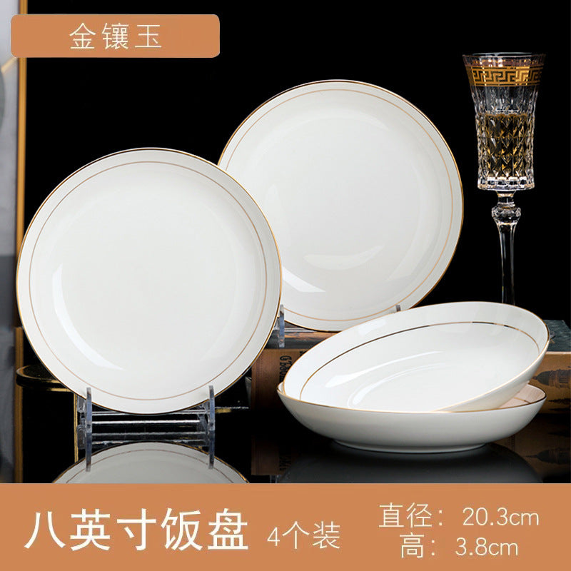 Prato porcelana Jingdezhen 8 polegadas para servir comida