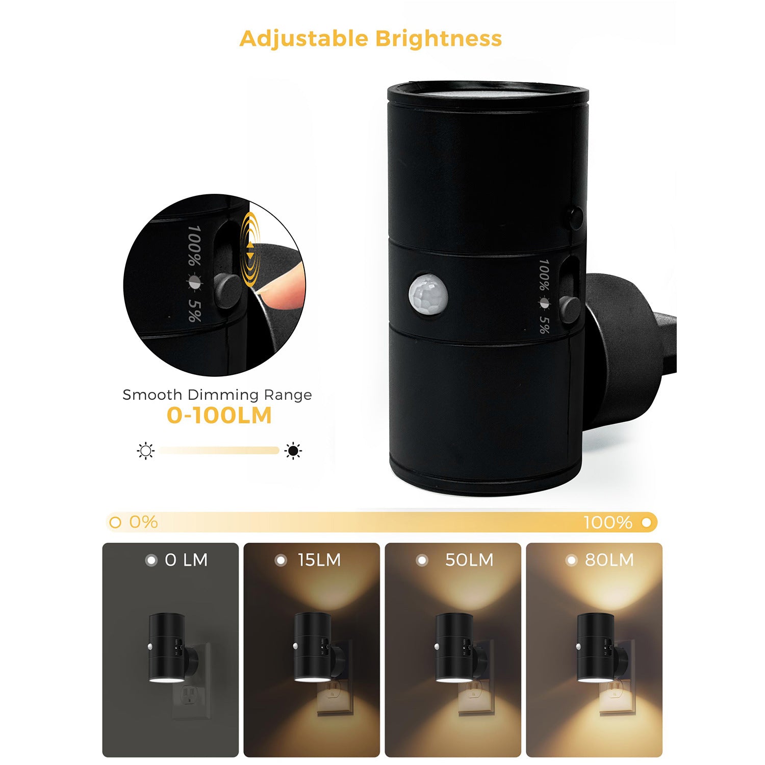 Detalhe do sensor de movimento luminária LED inteligente