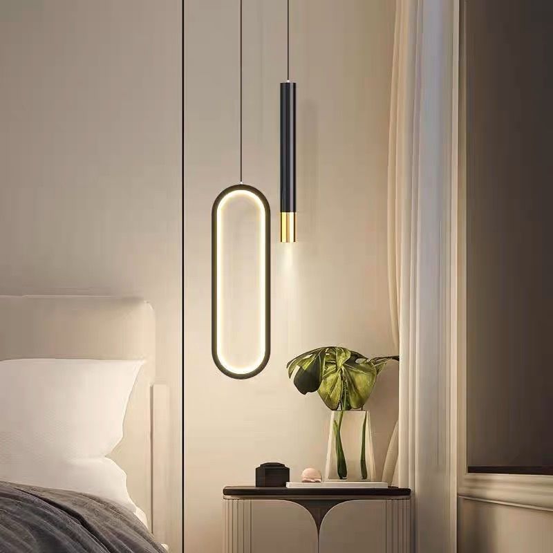Conjunto de luminárias pendentes modernas em diferentes tamanhos para decoração de interiores
