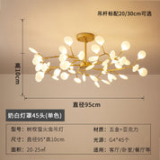 Lustre Pendente Firefly Moderno Galhos LED Dourado para Sala